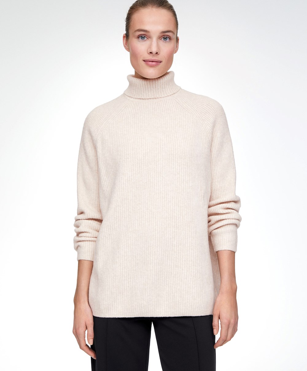 Oysho Oversized Turtleneck Pulóver Világos | MZJWQV-091