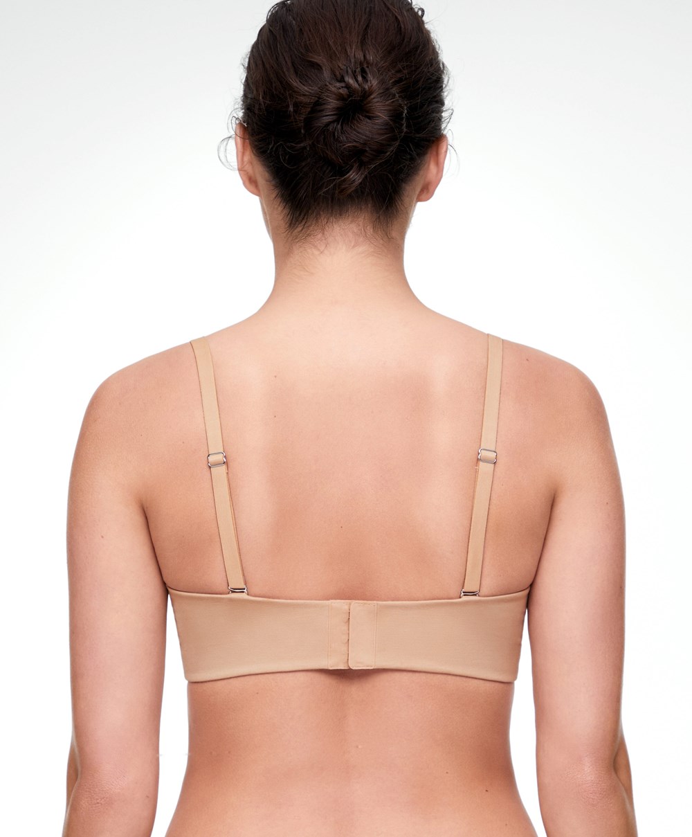 Oysho Pamut Bra With Removable Straps Bézs | DSQXBE-256