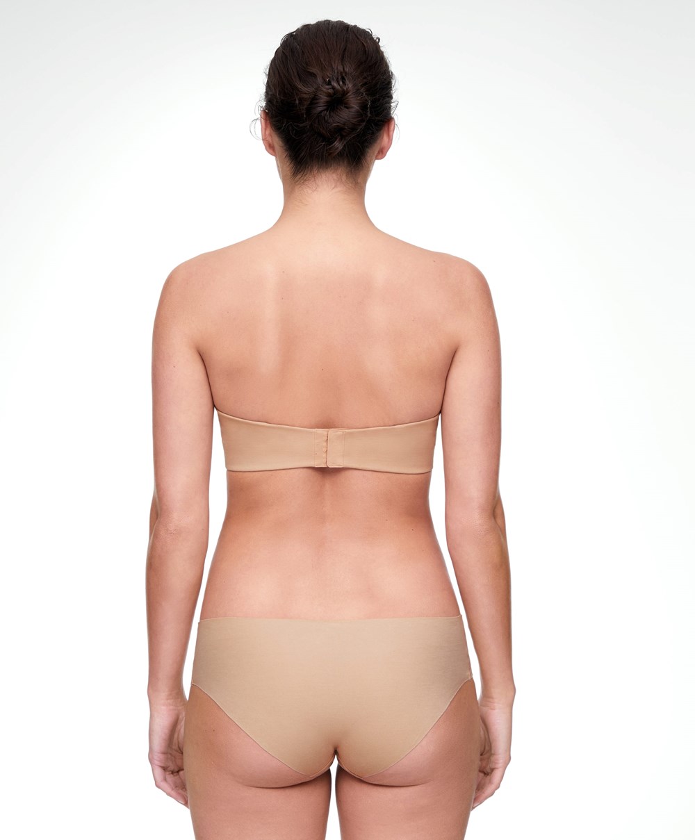 Oysho Pamut Bra With Removable Straps Bézs | DSQXBE-256