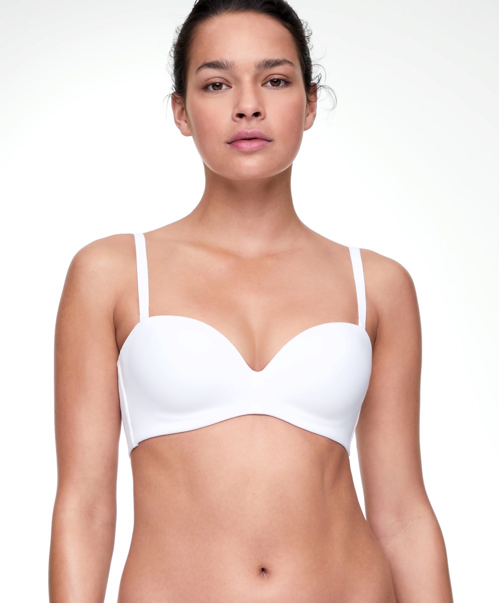 Oysho Pamut Bra With Removable Straps Fehér | EBTDHM-836