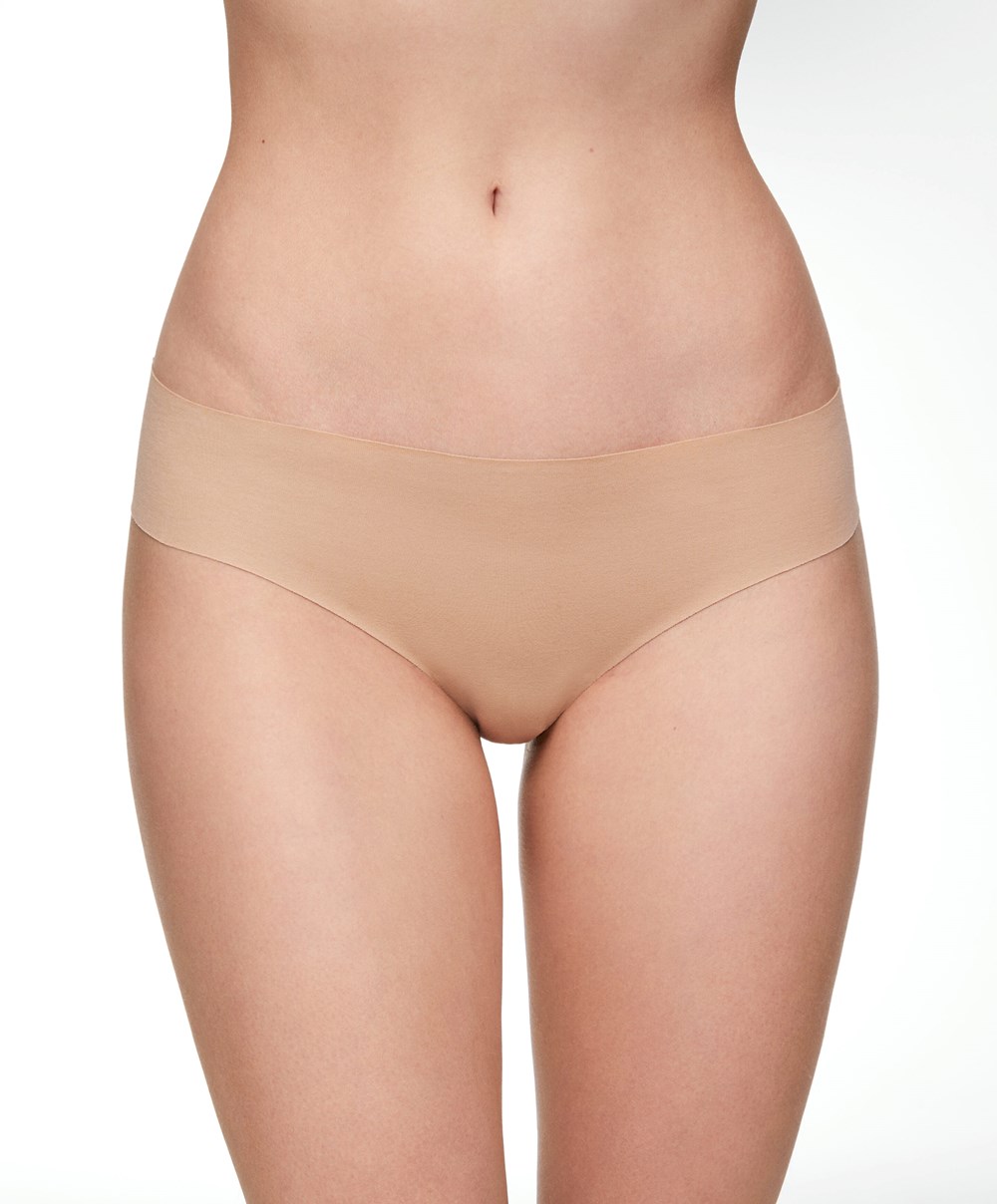 Oysho Pamut Invisible Brazilian Briefs Bézs | HOXPKY-879