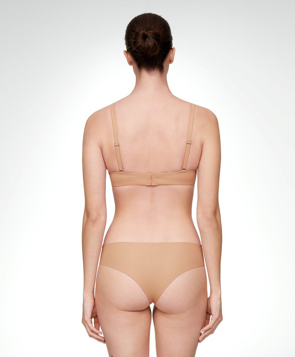 Oysho Pamut Invisible Brazilian Briefs Bézs | HOXPKY-879