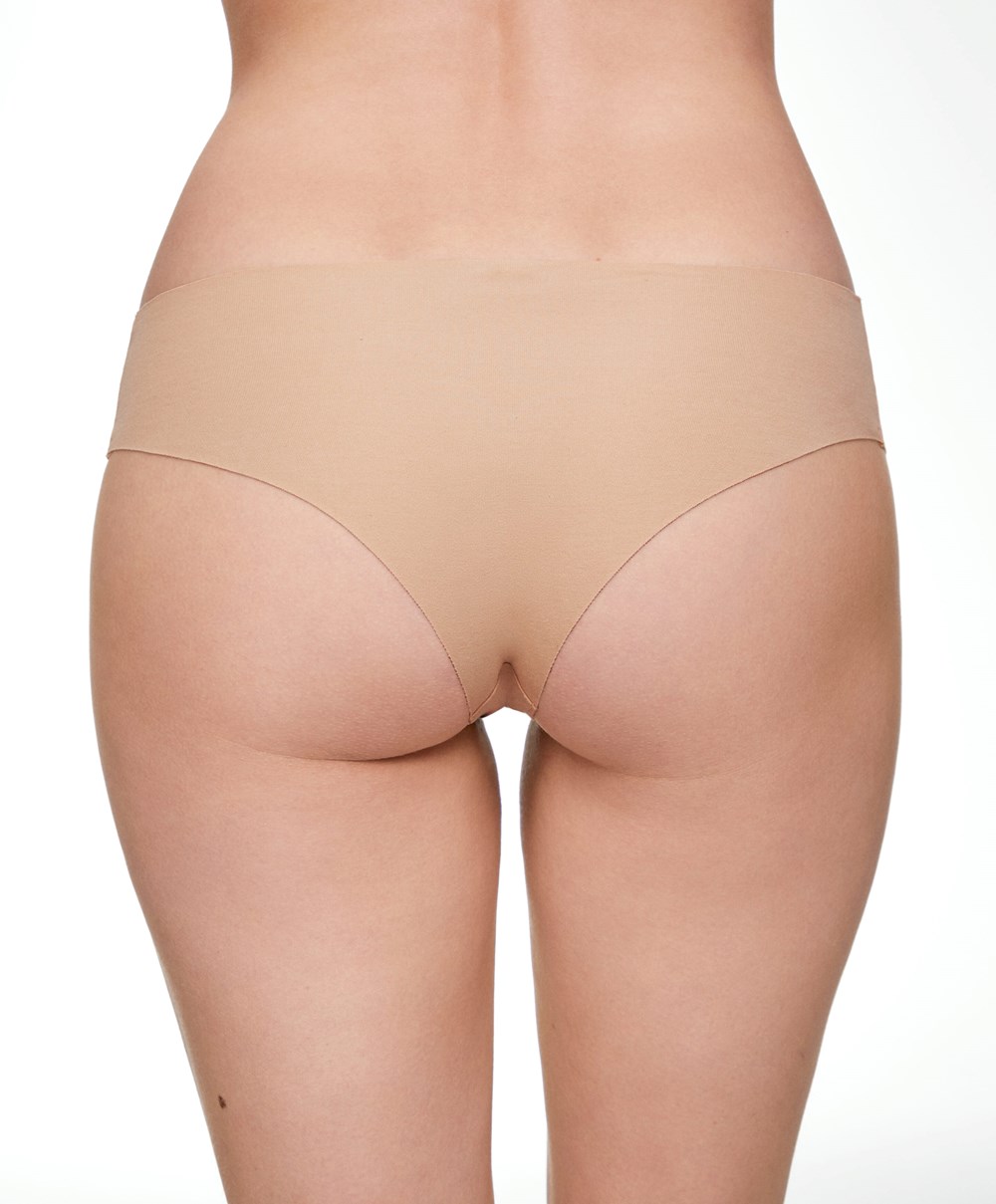 Oysho Pamut Invisible Brazilian Briefs Bézs | HOXPKY-879