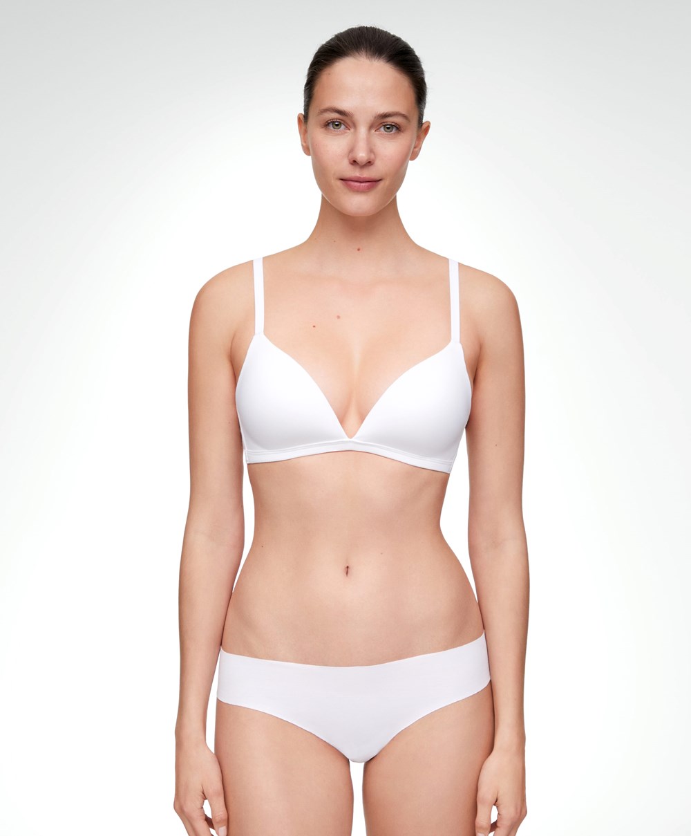 Oysho Pamut Invisible Brazilian Briefs Fehér | WYNFJL-523