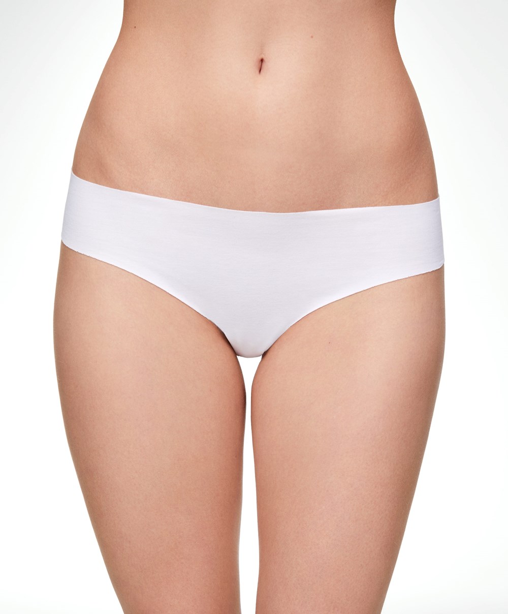 Oysho Pamut Invisible Brazilian Briefs Fehér | WYNFJL-523