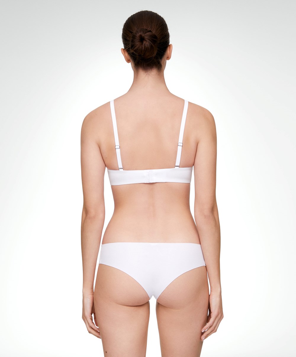 Oysho Pamut Invisible Brazilian Briefs Fehér | WYNFJL-523