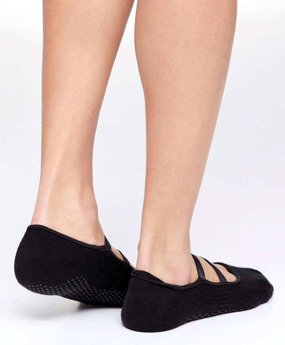 Oysho Pamut Jóga And Pilates Socks Fekete | ZMKQST-871