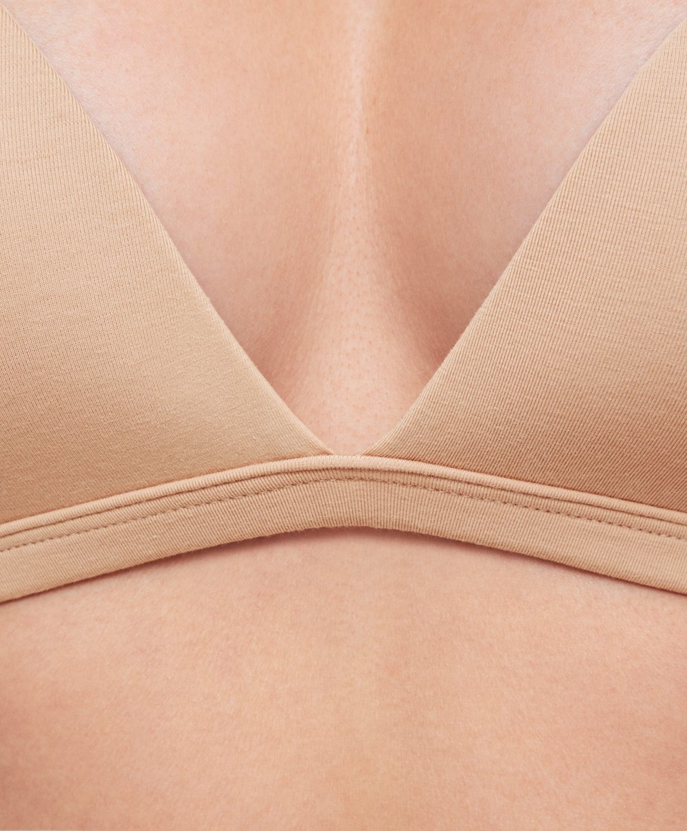 Oysho Pamut Push-up Triangle Bra Bézs | DMWTZH-106