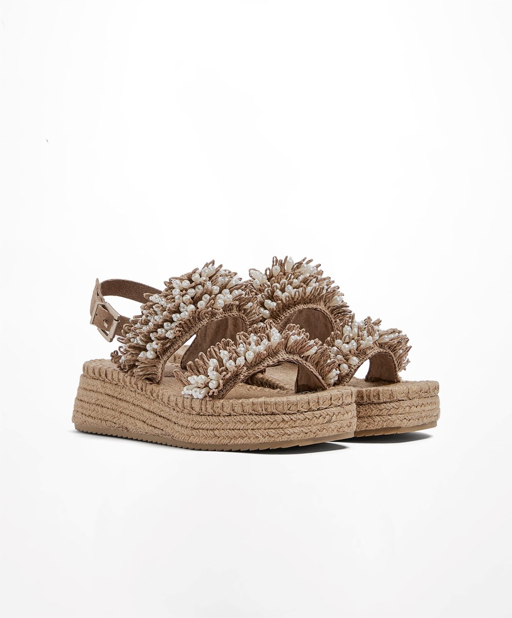 Oysho Pearl Wedges Barna | FKWOGQ-953