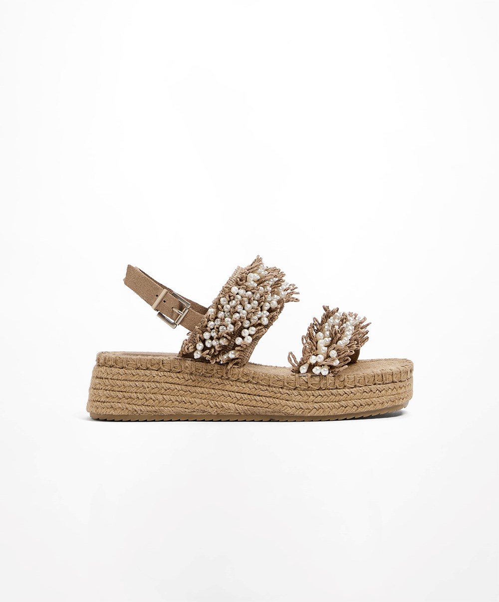 Oysho Pearl Wedges Barna | FKWOGQ-953