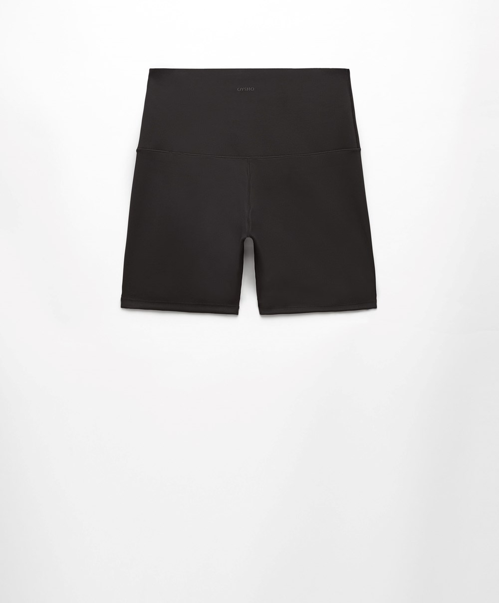 Oysho Perfect-adapt High-rise 10cm Hot Pant Fekete | QCDBOT-175