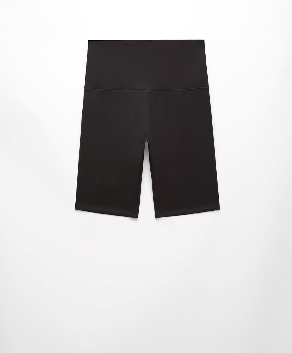 Oysho Perfect-adapt High-rise 20cm Cycle Shorts Fekete | JHZMAD-695