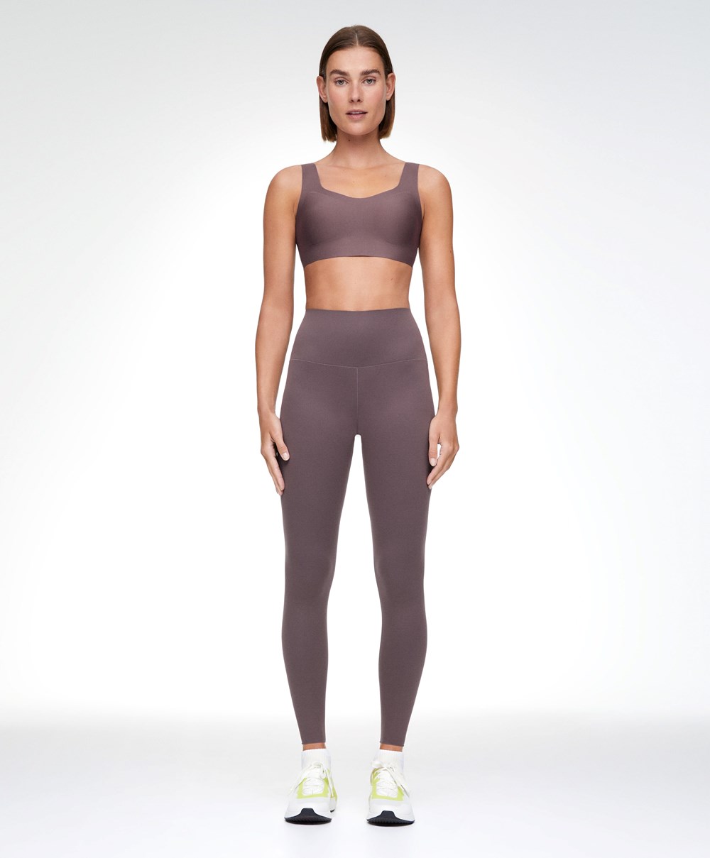 Oysho Perfect-adapt High-rise 65cm Ankle-length Leggings Grey-purple | PTVJOE-647