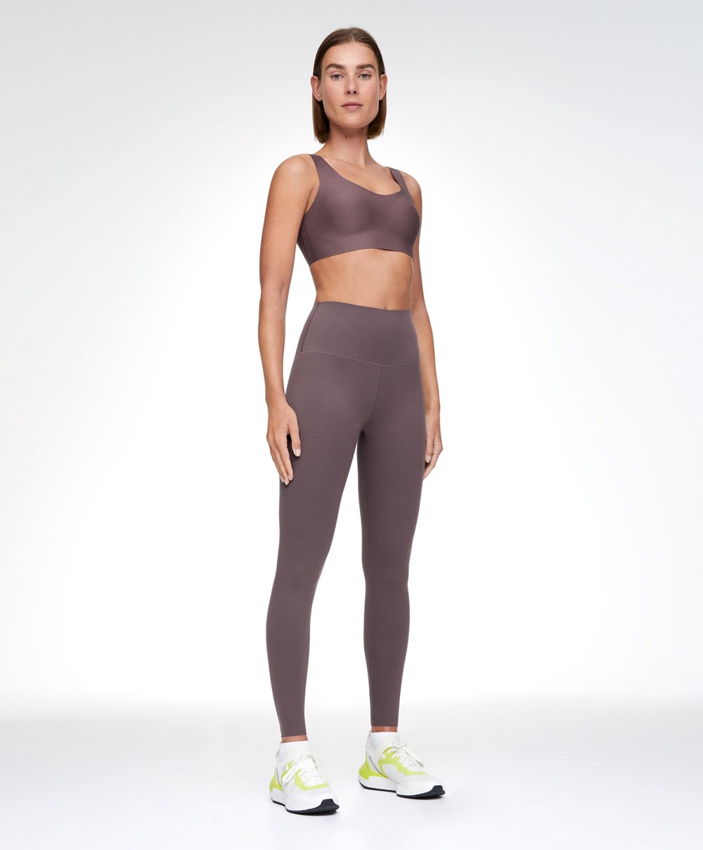 Oysho Perfect-adapt Medium-support Sports Bra With Cups Grey-purple | QECRKT-120