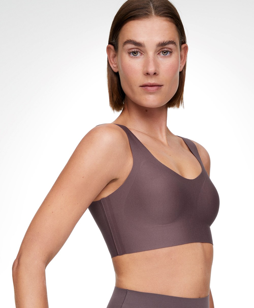 Oysho Perfect-adapt Medium-support Sports Bra With Cups Grey-purple | QECRKT-120