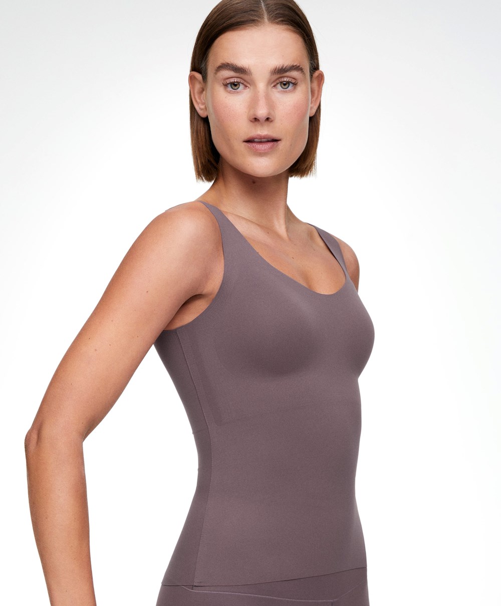 Oysho Perfect-adapt Vest Top With Cups Grey-purple | ALQXZE-054