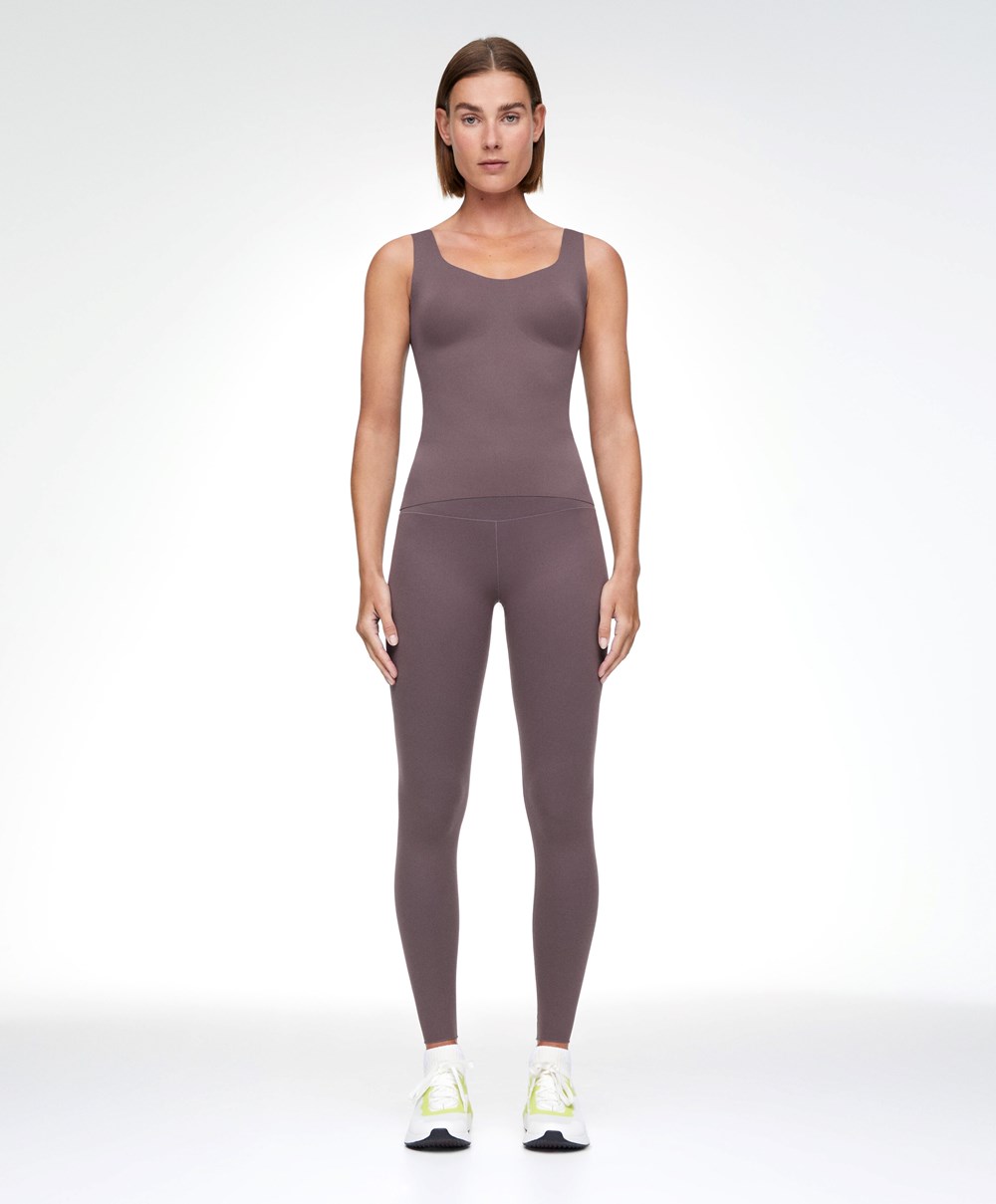 Oysho Perfect-adapt Vest Top With Cups Grey-purple | ALQXZE-054