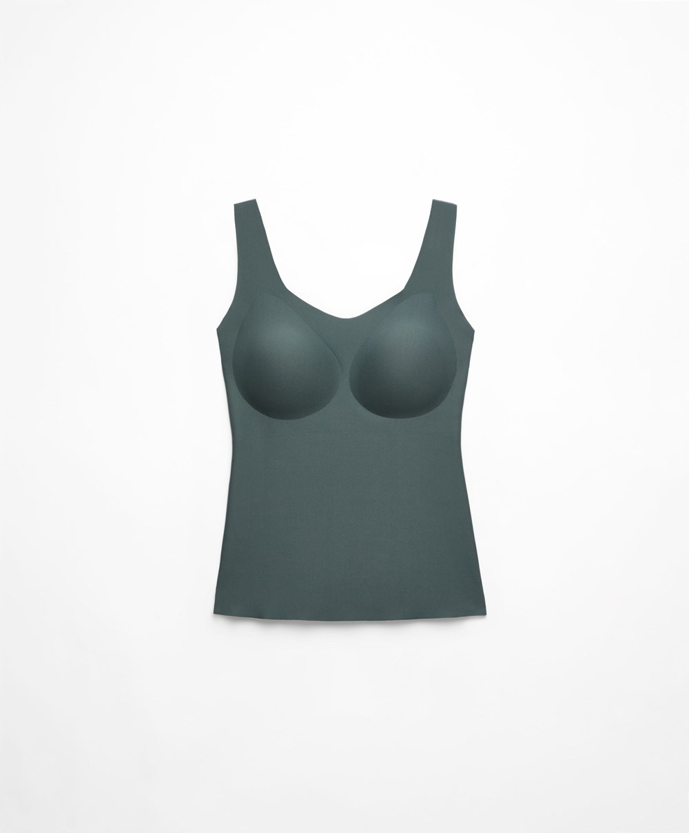 Oysho Perfect-adapt Vest Top With Cups Mid Ocean | WCDXNS-694