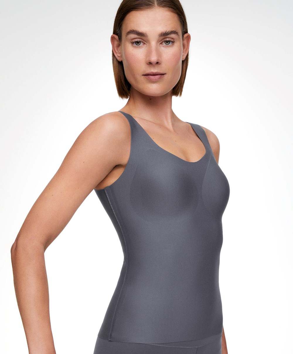 Oysho Perfect-adapt Vest Top With Cups Steel | QFCWLK-714