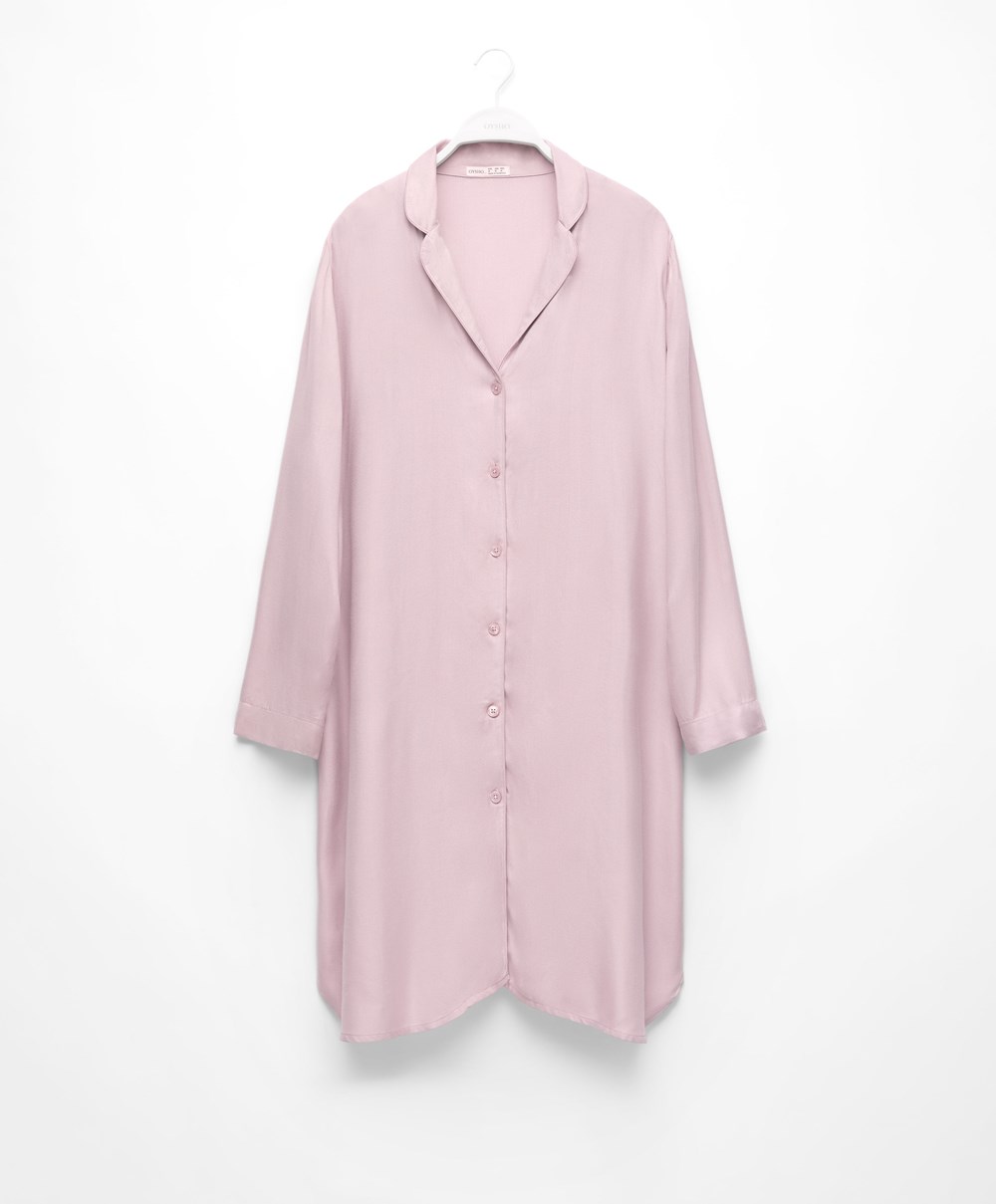 Oysho Piping Nightshirt Rózsaszín | SIOHZC-371