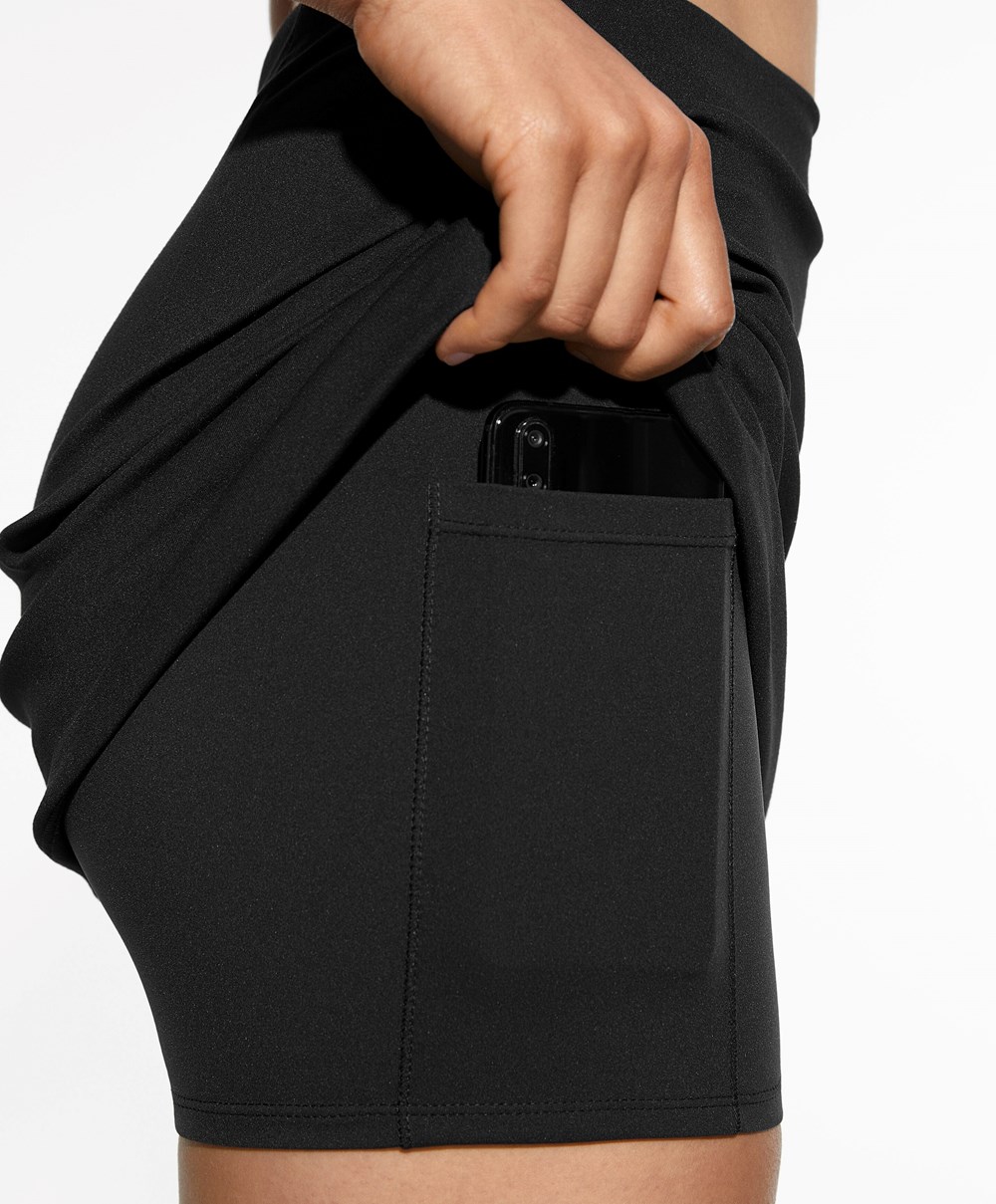 Oysho Pocket Compressive Skirt Fekete | YUSXZG-437