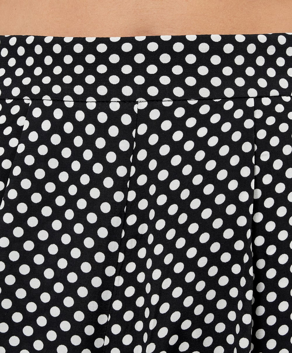 Oysho Polka Dot Széles Cipő-leg Trousers Fekete | PWGINF-462