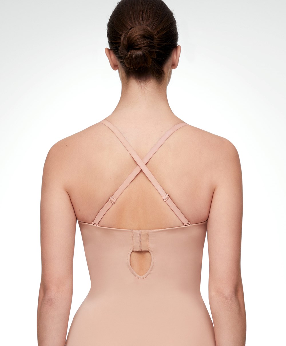 Oysho Polyamide Body With Removable Straps Bézs | ZHBWRE-098