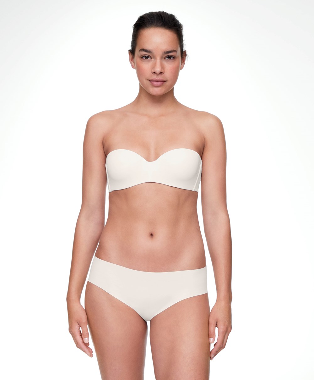 Oysho Polyamide Bra With Removable Straps Pale Ecru | HIFUQM-653