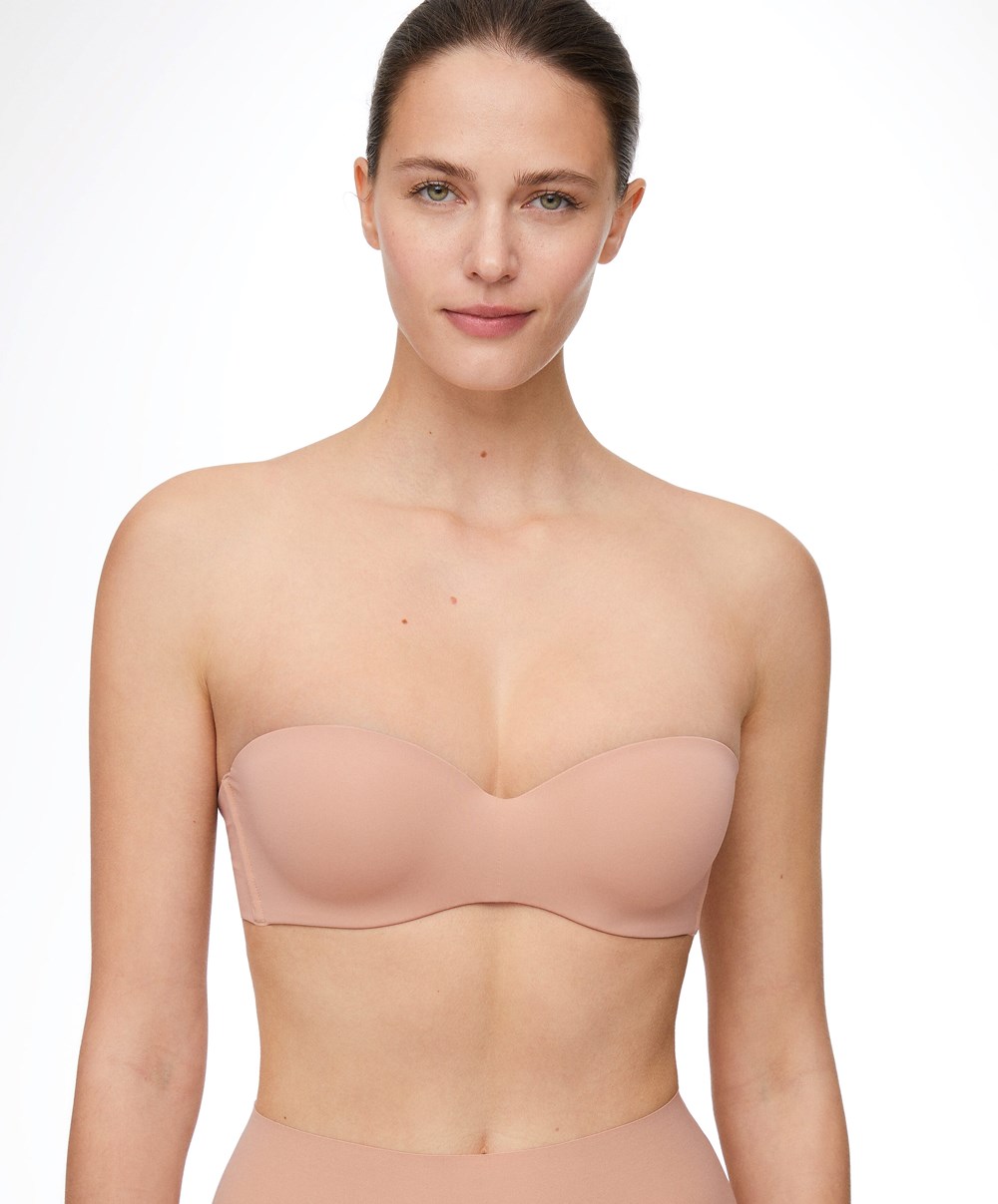 Oysho Polyamide Bra With Removable Straps Bézs | JQPYLG-470