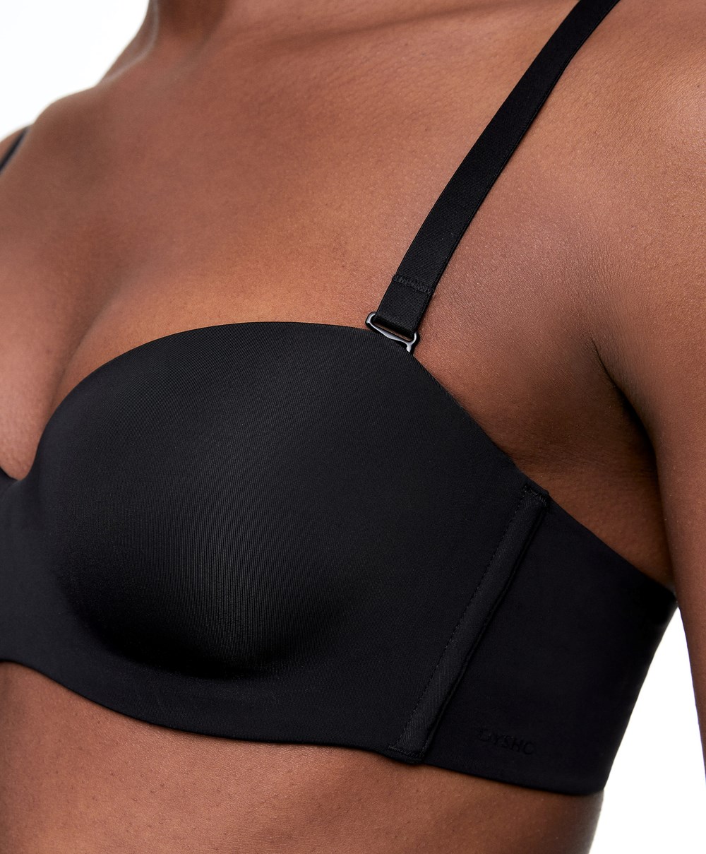 Oysho Polyamide Bra With Removable Straps Fekete | NJHAYE-812