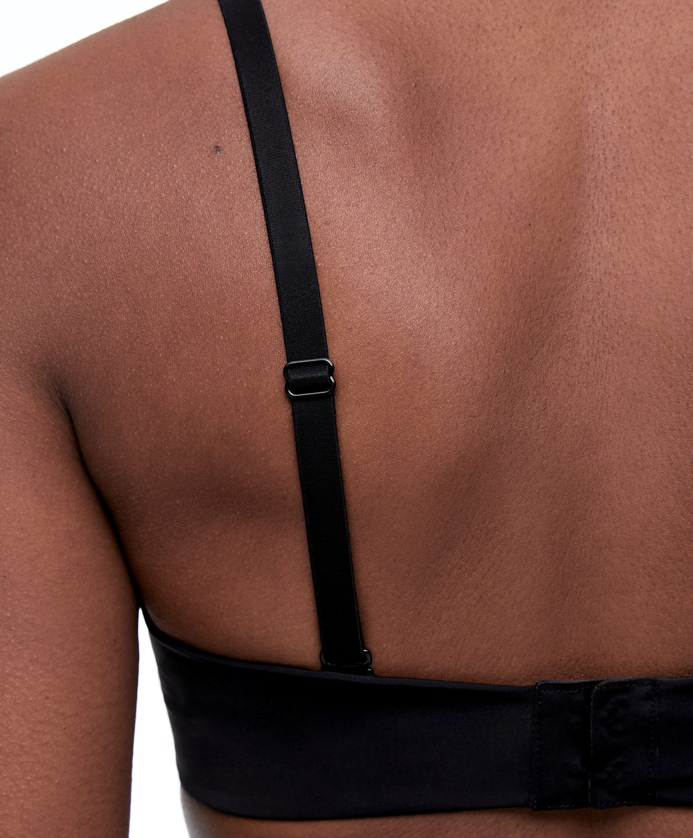 Oysho Polyamide Bra With Removable Straps Fekete | NJHAYE-812