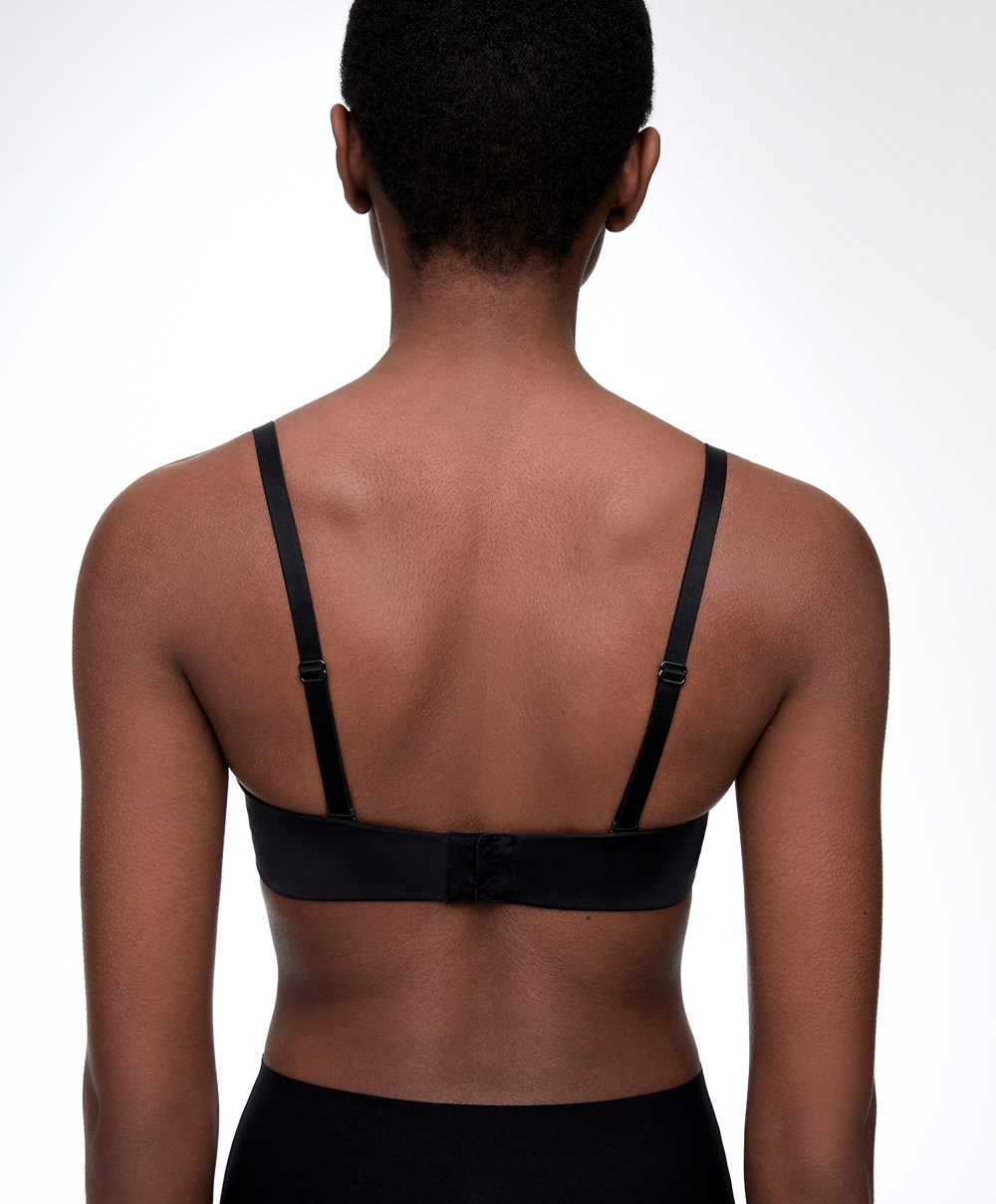 Oysho Polyamide Bra With Removable Straps Fekete | NJHAYE-812