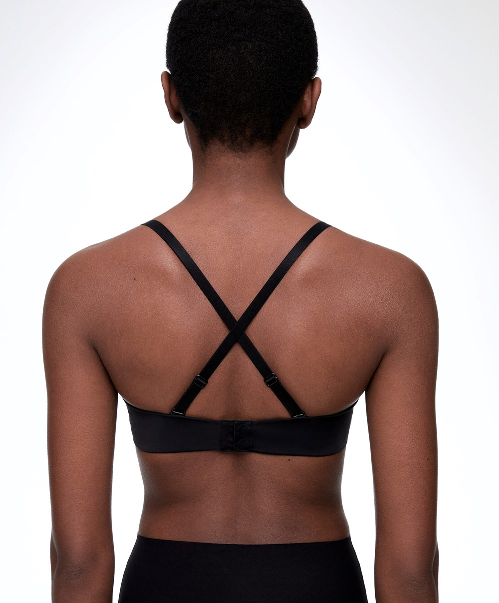 Oysho Polyamide Bra With Removable Straps Fekete | NJHAYE-812