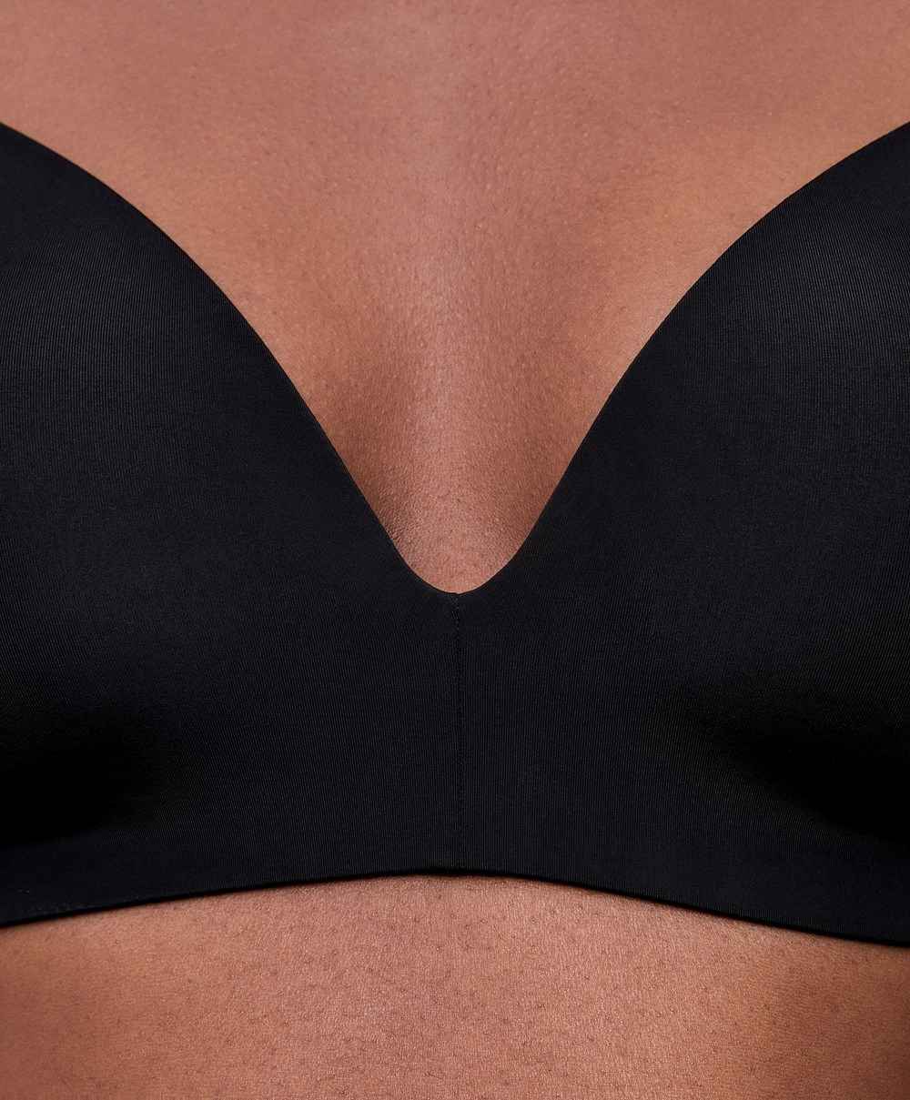 Oysho Polyamide Full Triangle Bra Fekete | ERMUDJ-957