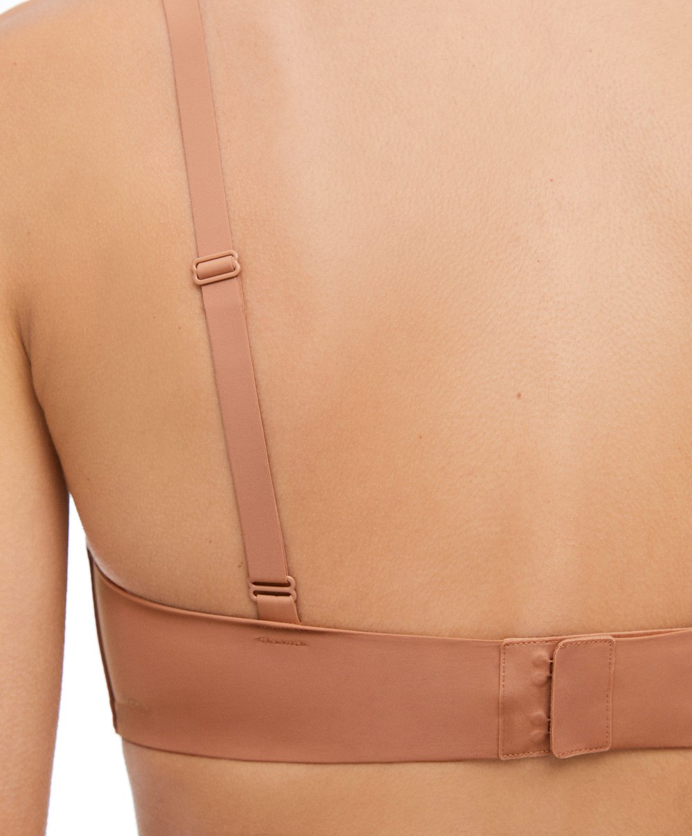 Oysho Polyamide Full Triangle Bra Tan | RULKBW-678