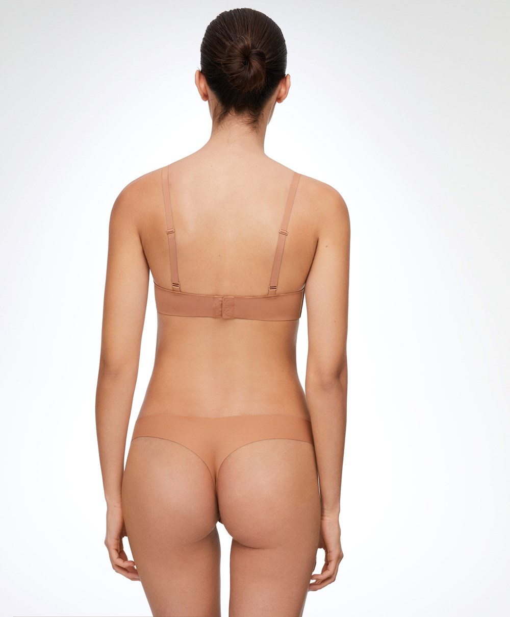 Oysho Polyamide Full Triangle Bra Tan | RULKBW-678