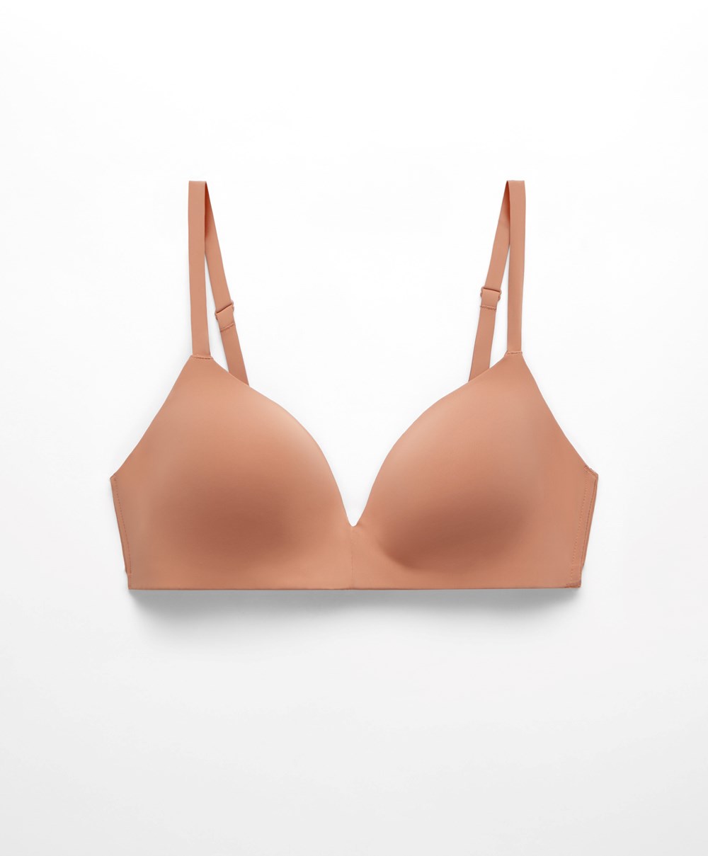 Oysho Polyamide Full Triangle Bra Tan | RULKBW-678