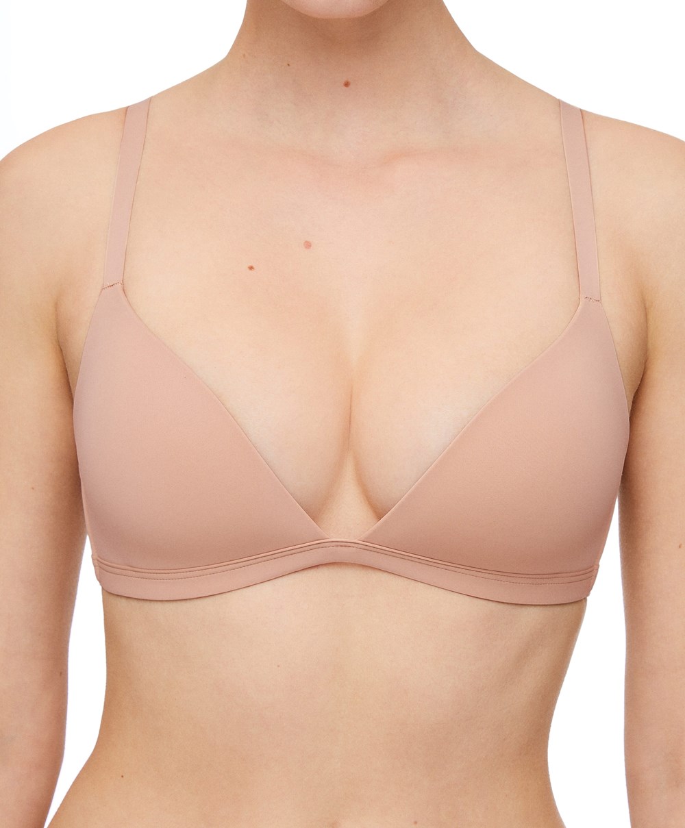 Oysho Polyamide Low-cut Triangle Bra Bézs | KYEHIU-564