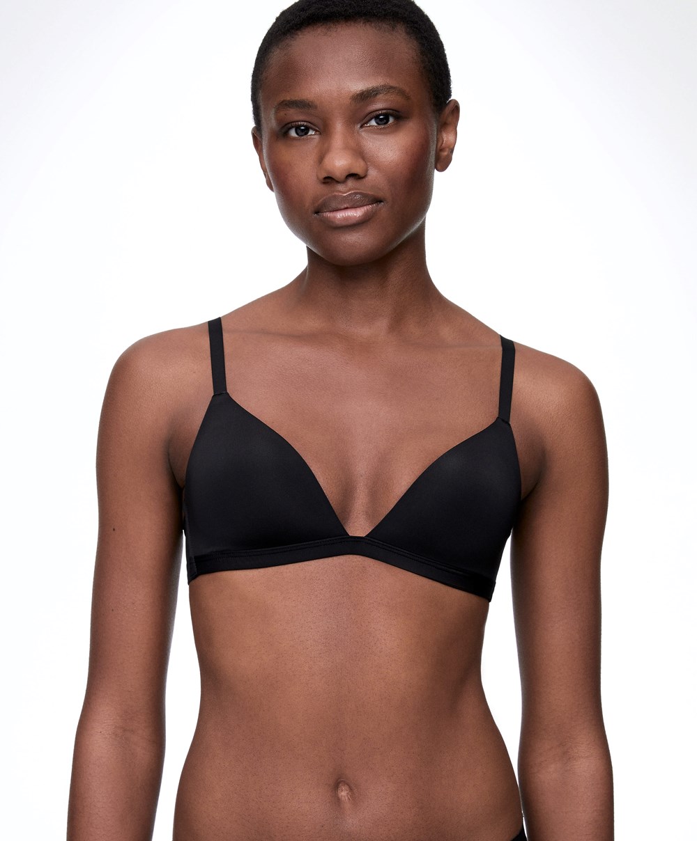 Oysho Polyamide Low-cut Triangle Bra Fekete | RUTQYV-234