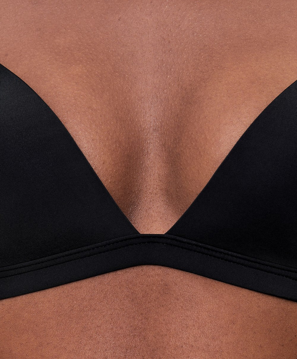 Oysho Polyamide Low-cut Triangle Bra Fekete | RUTQYV-234