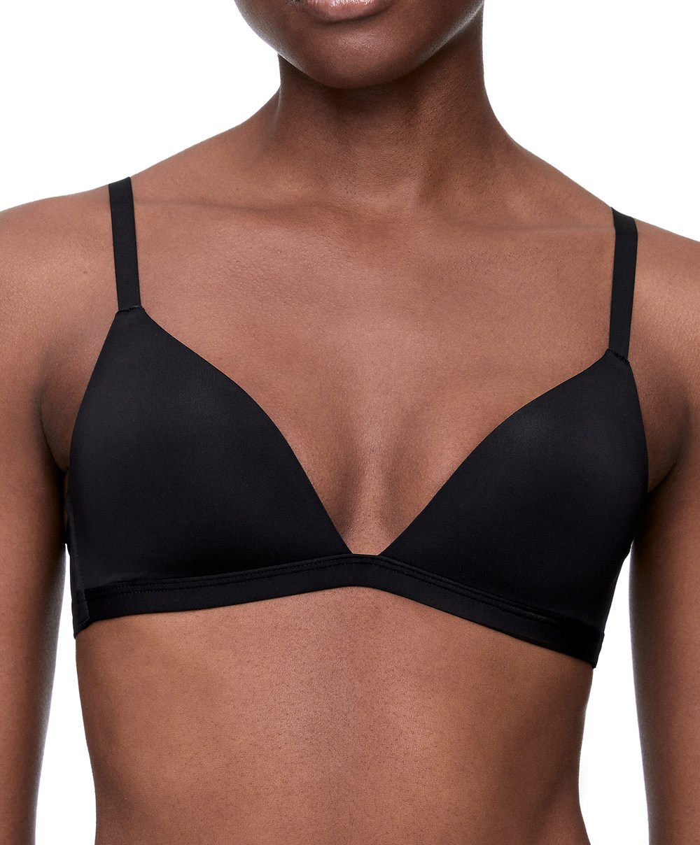 Oysho Polyamide Low-cut Triangle Bra Fekete | RUTQYV-234