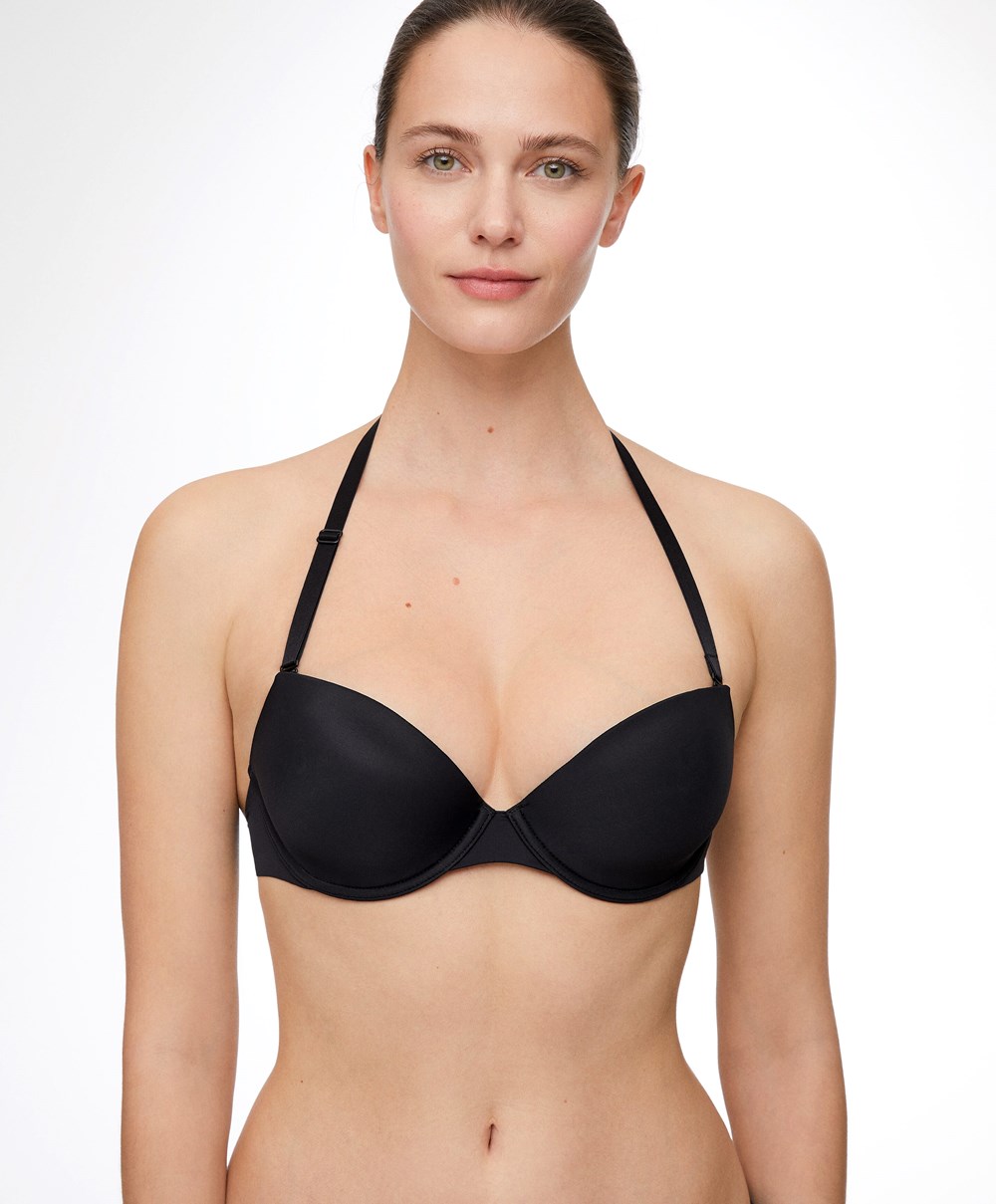 Oysho Polyamide Multiway Classic Bra Fekete | UKJGCF-621