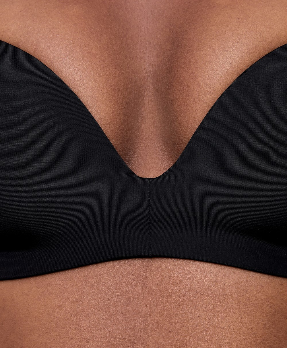 Oysho Polyamide Push-up Bandeau Bra Fekete | LRSKXW-249