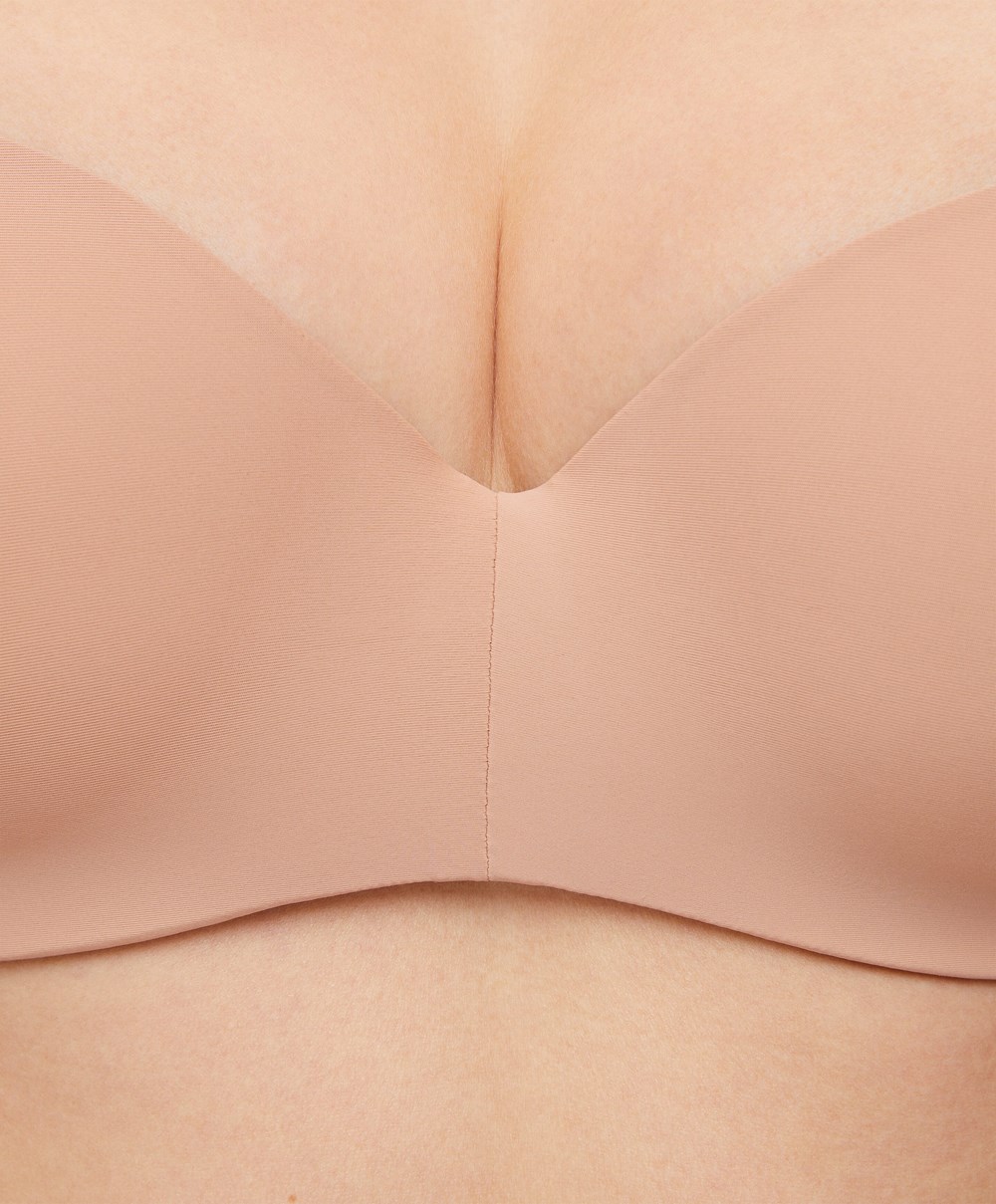 Oysho Polyamide Push-up Bra With Removable Straps Bézs | AHICPX-986