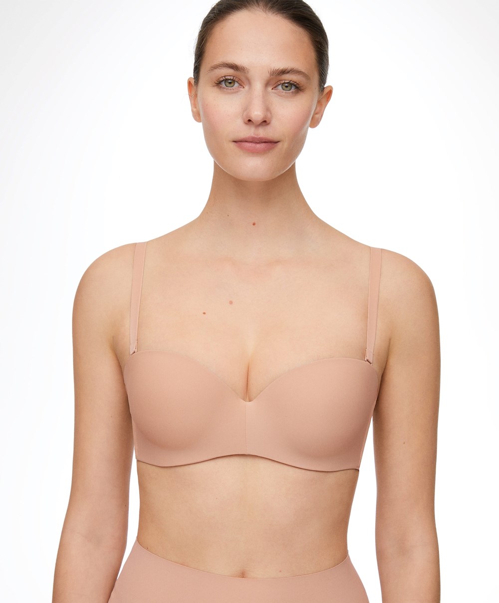 Oysho Polyamide Push-up Bra With Removable Straps Bézs | AHICPX-986