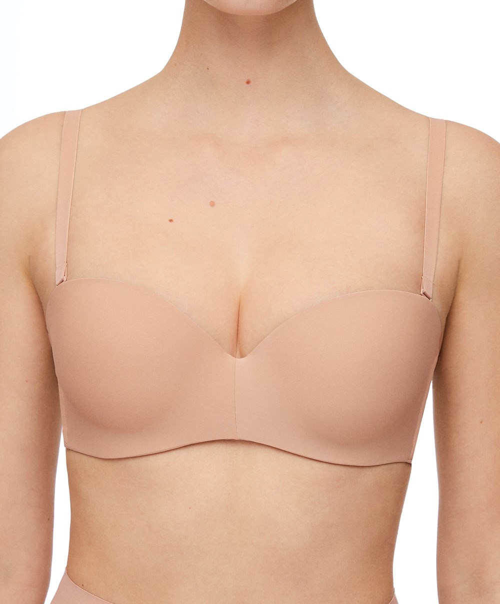 Oysho Polyamide Push-up Bra With Removable Straps Bézs | AHICPX-986