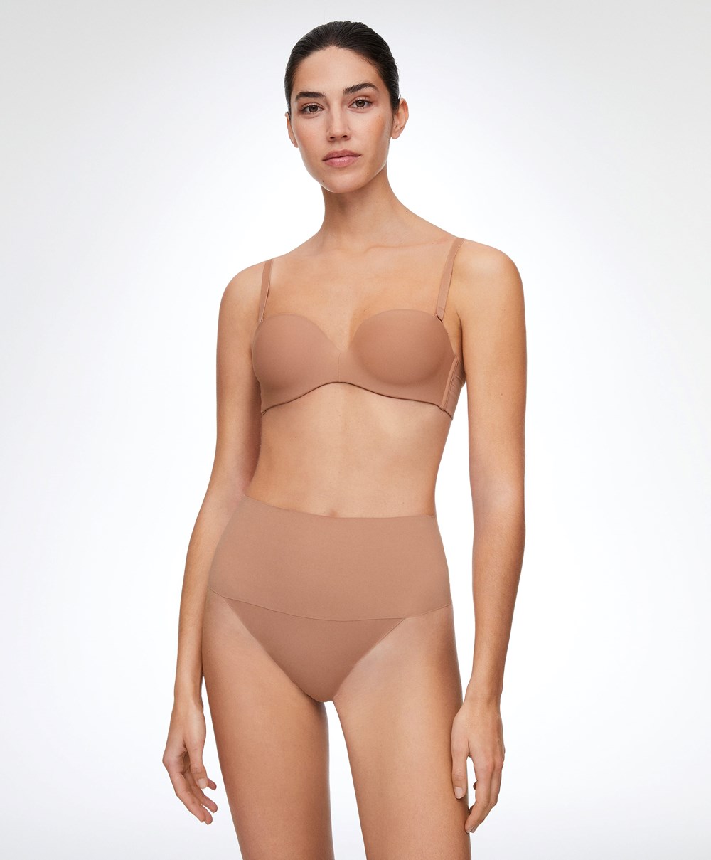 Oysho Polyamide Push-up Bra With Removable Straps Tan | HXCQGO-246