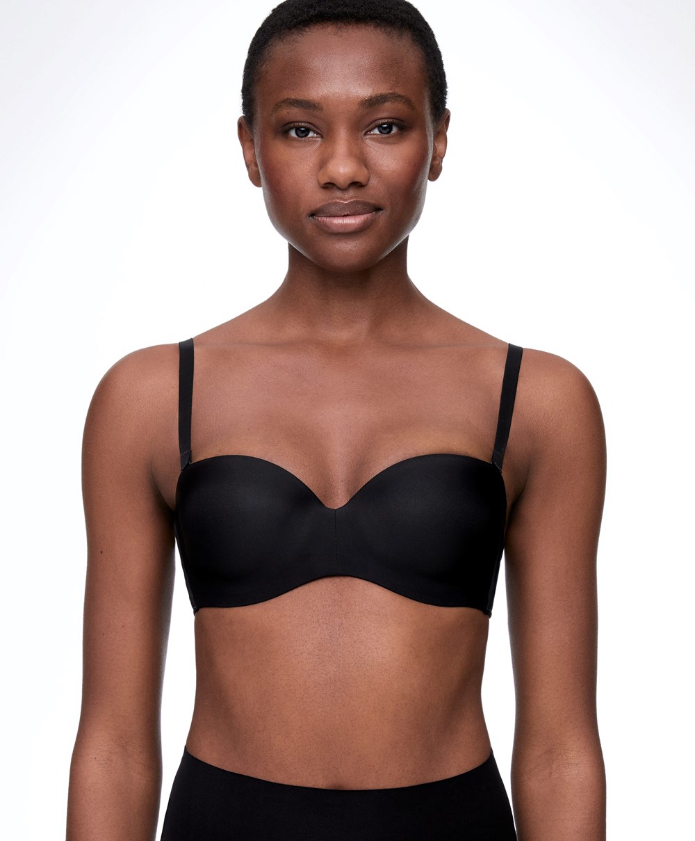 Oysho Polyamide Push-up Bra With Removable Straps Fekete | JZNCMG-862