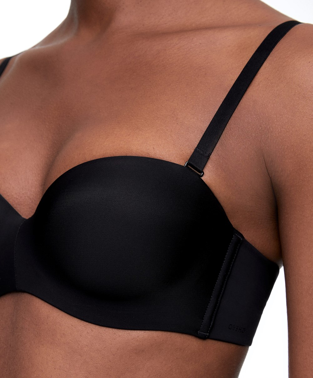 Oysho Polyamide Push-up Bra With Removable Straps Fekete | JZNCMG-862