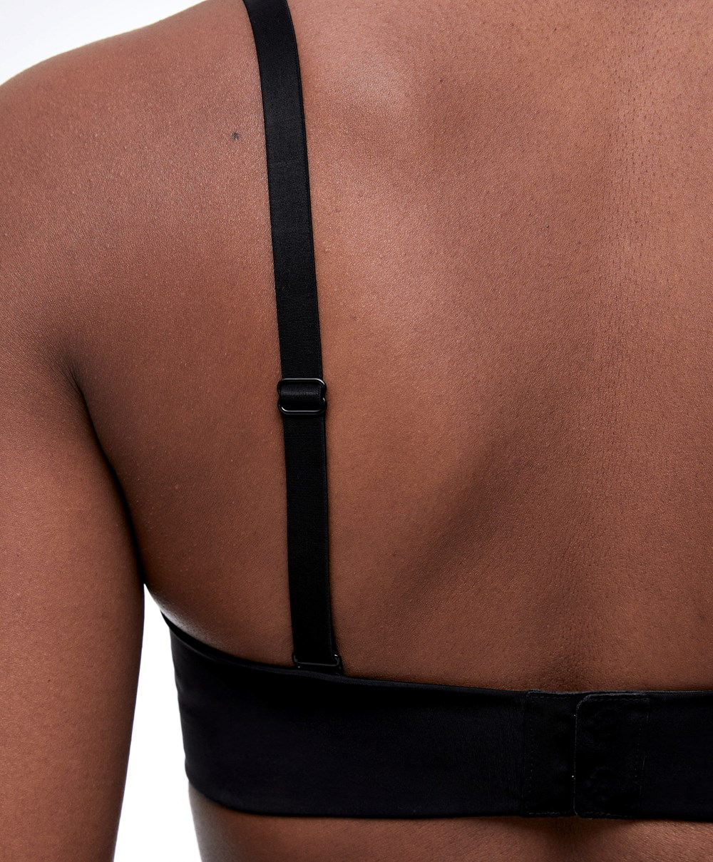 Oysho Polyamide Push-up Bra With Removable Straps Fekete | JZNCMG-862